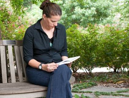 Bonnie McManus kept a journal to document medical details and emotions after her breast cancer diagnosis in 2009. Photo by Duke Photography. 