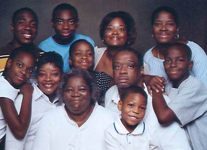 Charlyne Shivers, top right, a research administration manager in the School of Medicine, poses for a photo with members of her family. Shivers uses alternative transportation to get to work at Duke. Photo courtesy of Charlyne Shivers.