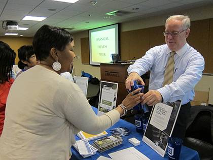 Vendors will staff information booths from noon to 2 p.m. at the Searle Center on May 22 as part of Financial Fitness Week. Photo by Leanora Minai.
