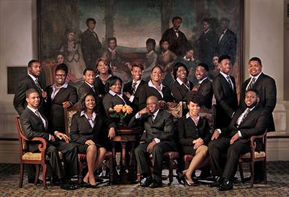 The Fisk Jubilee Singers, a sixteen-voice a cappella ensemble that began in 1871 at Fisk University, joins African-American wind ensemble Imani Winds Oct. 29 in Baldwin Auditorium. The show will help commemorate the 100th birthday of the late renowned hi