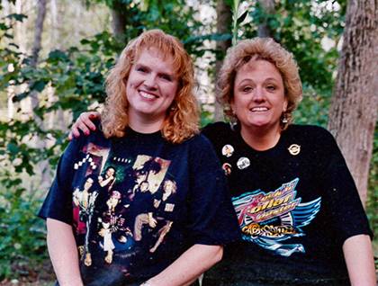 Jackie Pollmiller, right, with her friend Pam Burkhead before an Aerosmith concert in Greensboro. Photo courtesy of Jackie Pollmiller. 