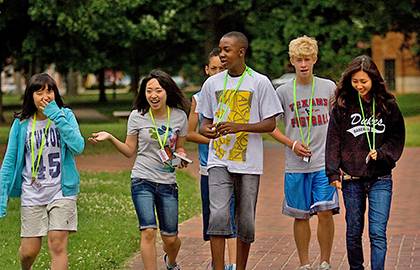 Each year, Duke hosts between 8,000 and 9,000 students under the age of 18 in athletic camps and academic programs on Duke's campus and at sites around the world. Photo courtesy of Duke Talent Identification Program (TIP).