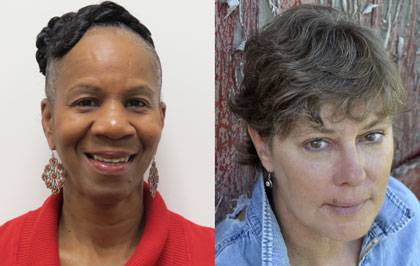 Patricia James (left) founder of Durham Triple Play Long Ball Program and Marcia Owen (right) director of the Religious Coalition for a Nonviolent Durham