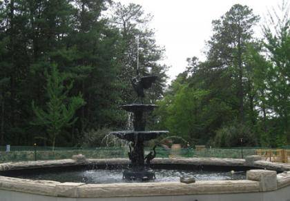 The Roney Fountain has all three tiers restored in its new Duke Gardens location