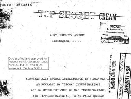 This is a declassified, World War II-era National Security Agency memo on Axis intelligence gathering methods