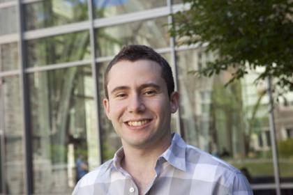 Computer scientist Alex Beutel took on the complicated task of producing 3-D terrain maps.  Photo by Jared Lazarus