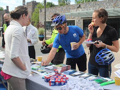 Duke hosted an appreciation breakfast May 16 for campus bike commuters. The event was part of National Bike Month. Photo by Alexandria Sampson