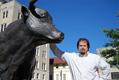 Nick Dyslin enjoys living and working in the Bull City while promoting Duke in the Midwest. Photo by Marsha A. Green.