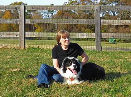 Melissa Pascoe isn't the only one her household to come to Duke. She once enrolled her Australian shepherd Bruce in a research study at the Duke Canine Cognition Center. Photo courtesy of Melissa Pascoe.