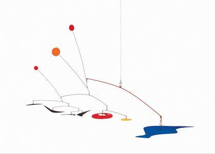 Alexander Calder, Four Boomerangs, c. 1949. Painted sheet metal and steel wire 39 x 63 inches diameter. Collection Museum of Contemporary Art, Chicago. Gift of Ruth Horwich (1991.92). © 2011 Calder Foundation, New York / Artists Rights Society (ARS), N