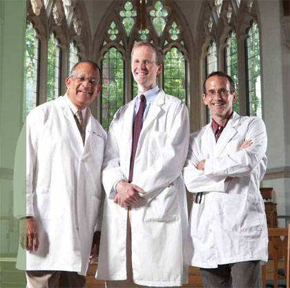 Doctors at the Divinity School: Richard Payne, Warren Kinghorn, and Raymond Barfield.