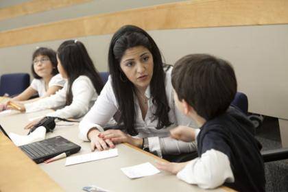 Med Student Melodi Javid says she enjoys working with fourth graders and helping them envision a health science career.