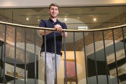 Jake Grusd loves opera and economics.  He's looking to make that combination work in his studies at Duke.  Photo by Les Todd/Duke University Photography