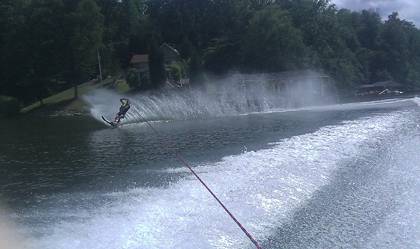 Mike Leezer water skis at North Carolina's Hyco Lake last spring. Leezer said he's enjoyed water sports since he was a child. Photo courtesy of Mike Leezer.