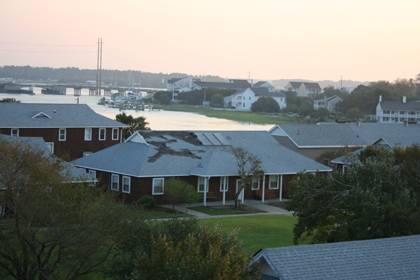 As Hurricane Irene passed through the North Carolina coast, shingles were blown from the roof of a dorm at Duke's Marine Lab in Beaufort. (Photo courtesy of Donald Lane)