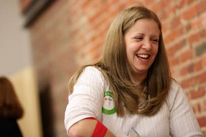 Jennifer Salamh, prospect management coordinator with University Development, helped organize blood drives for her department to support a manager dealing with leukemia. Photo courtesy of Jennifer Salamh.