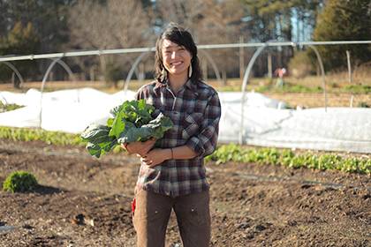 Saskia Cornes is the new program coordinator and farm manager for the Duke Campus Farm. Photo courtesy of Duke Campus Farm.