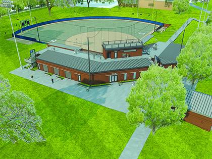 This artist rendering shows what the new Duke softball field will look like after its completion. Duke will begin early stages of site work this week. Photo courtesy of Duke Athletics.