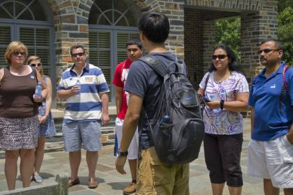 The Office of Undergraduate Admissions hosts up to three information sessions and campus tours a day, six days a week throughout the summer.