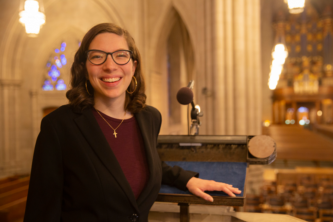 Liddy Grantland, pictured in Duke Chapel