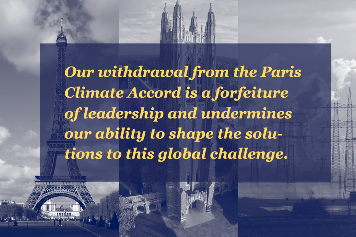 Statement by Duke faculty leaders on the US withdrawal from the Paris Climate Accord: 