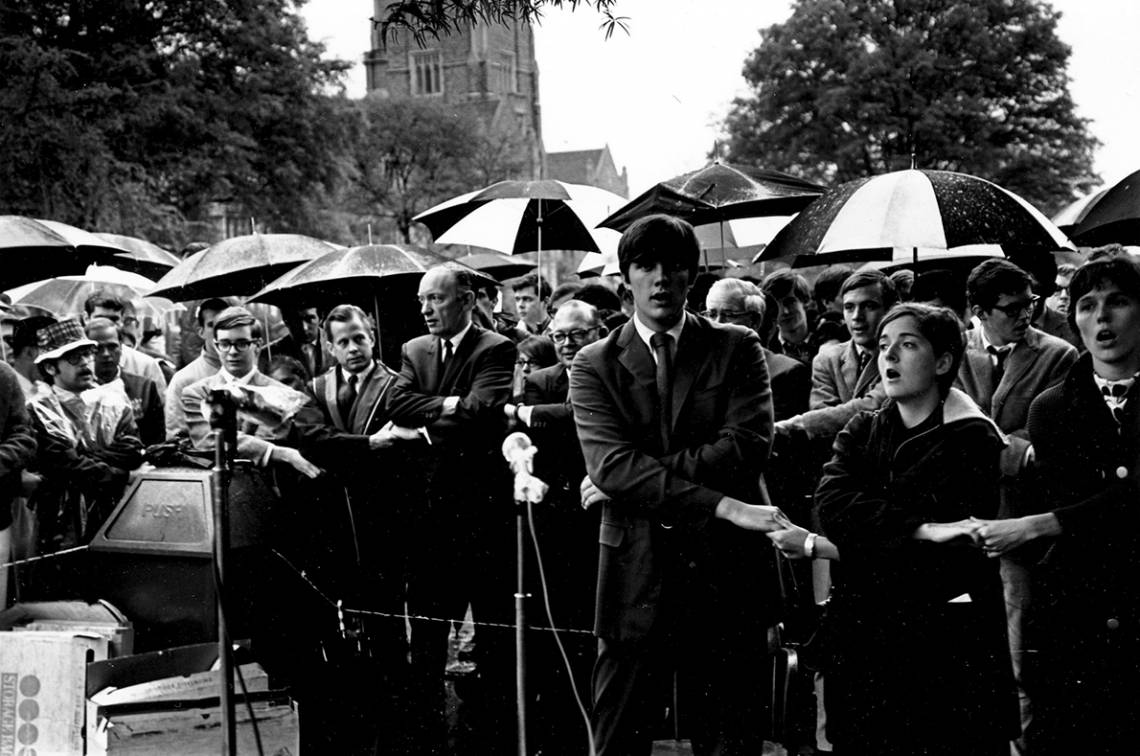 In the aftermath of Rev. King's assassination, Duke students took to main quad for reflection, learning and to demand change. Photos courtesy Duke University Archives.