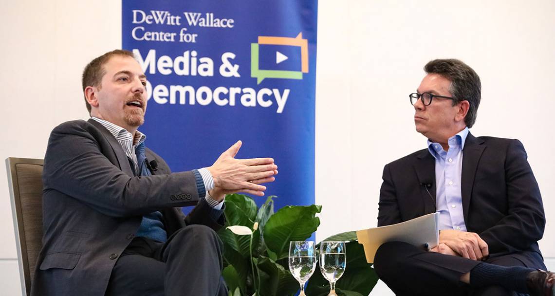Chuck Todd and Bill Adair shared stories illustrating the struggles of modern political journalism. Photos by Colin Huth.