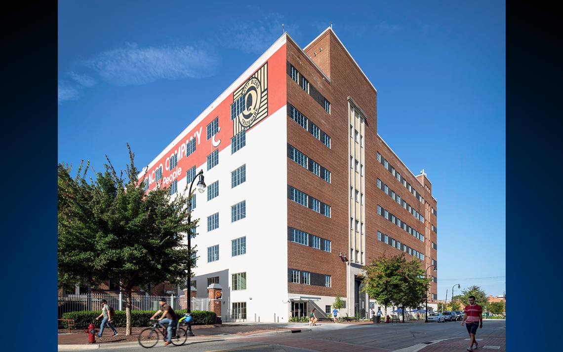 A former cigarette factory, The Chesterfield has become Duke's newest downtown research hub. Photo by Triggs Photography.