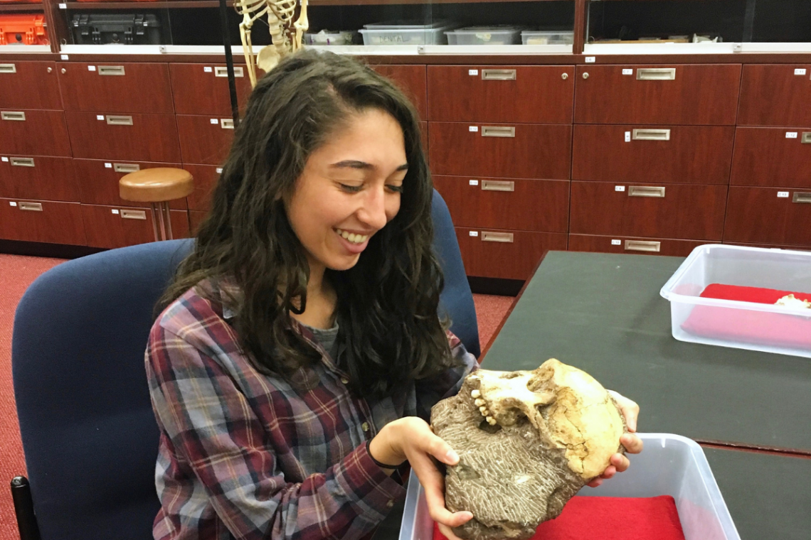 This experience looks great on a resume and it's very fulfilling to apply your narrow research topic to something outside of academia,” said Amanda Rossillo, pictured in her lab. “