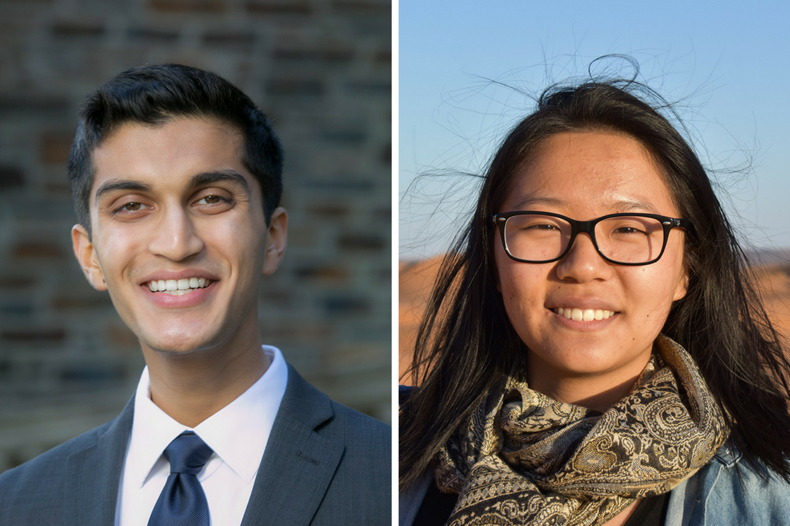 Truman Scholars Kushal Kadakia and Claire Wang