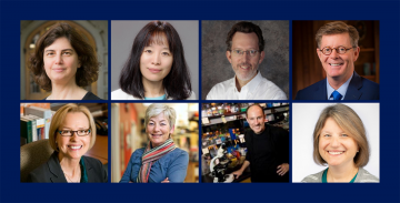 New members of the AAAS: Clockwise from top left: Rachel Kranton, Fan Wang, Richard Mooney, Vincent Price, Sally Kornbluth, Joseph Heitman, Blanche Capel and Geri Dawson.