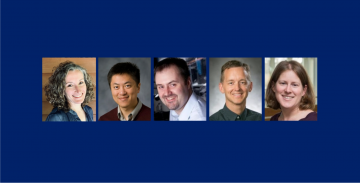 2020 Bass Fellows : (from left to right) Sheila Patek, Jun Yang, Brenton Hoffman, Gregory Samanez-Larkin​​​​​​​ and Christine Payne