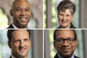 New Divinity faculty: Patrick Smith, Jan Holton, David Goatley and Christopher Beeley