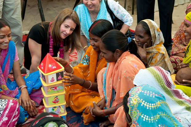 Melinda Gates in at a maternal and newborn health clinic in India