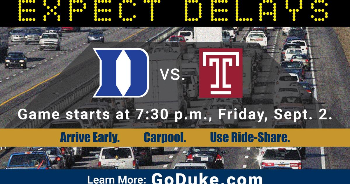 Football Game Day Traffic & Parking Alerts for Sept. 9 - Duke University