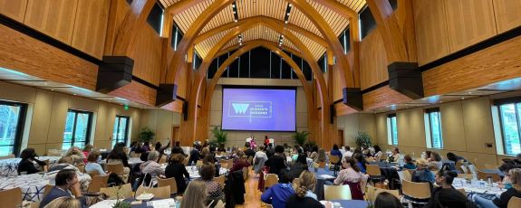 More than 500 people participated the Duke Women’s Weekend. Pictured is a session in the Karsh Alumni and Visitors Center.