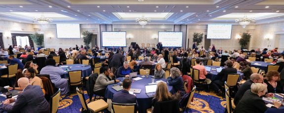 Faculty, staff and administrators meet during a retreat on equity issues Jan. 8.