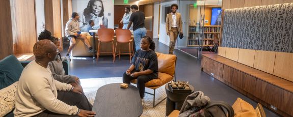 Students lounge in the Mary Lou Williams Center for Black Culture.