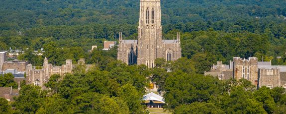 Aerial shot of Duke taken on the first day of classes in 2024