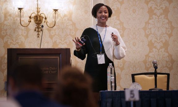 Sherilynn Black leads a session at a retreat for Duke academic and administrative leaders on January 9, 2023