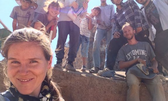 Duke's Kathryn Morgan and members of an excavation team in Turkey in 2018.