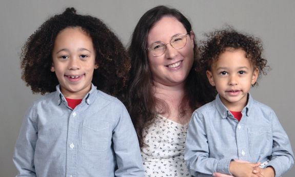 Meghann Koffi and her children.