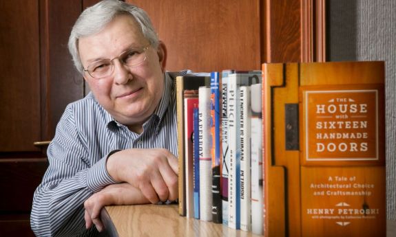 Henry Petroski with several of his 20 published books.
