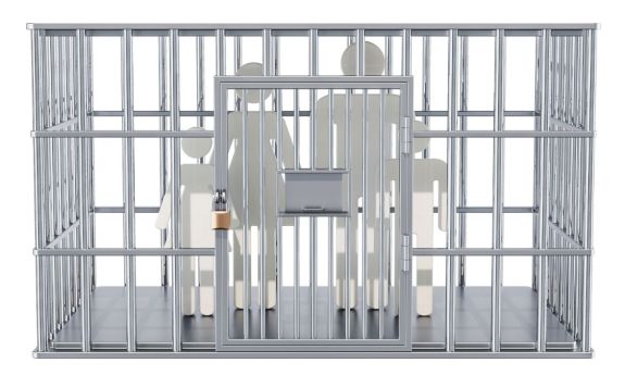 stock graphic image of family incarcerated in jail