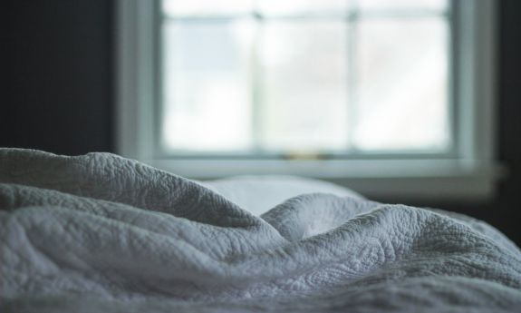 Rumpled bed linens
