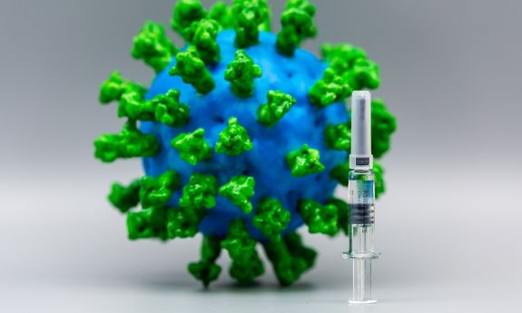 virus and a syringe