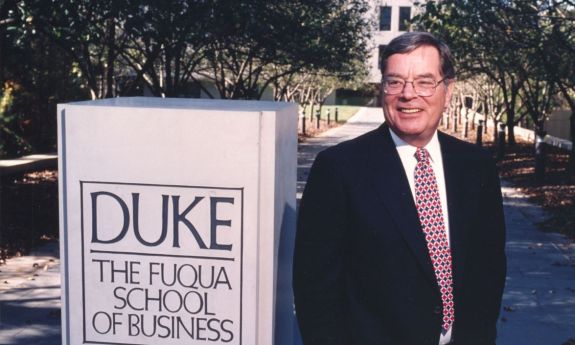 Rex Adams, outside the Fuqua School of Business