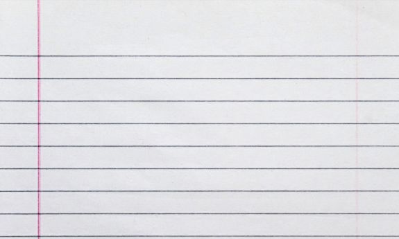 A blank piece of notebook paper