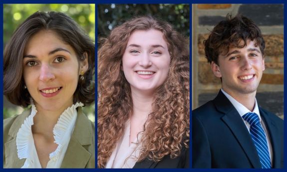 Marie-Hélène Tomé, Sarah Konrad and Daniel Ehrlich will do graduate study in the United Kingdom under Marshall Scholarships