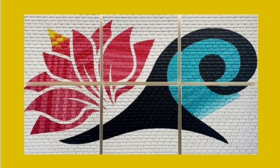 a colorful mural